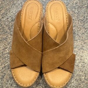 Born Nora Leather Wedge Sandals. Sz 6